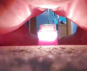 Super hot Mummy Cougar plays with Fire  flame have fun vag torment with candle flame fire getting off