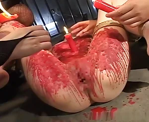 Super-fucking-hot paraffin wax torment for Chinese fuck-fest victim