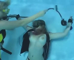 Underwater scuba restrain bondage breathplay